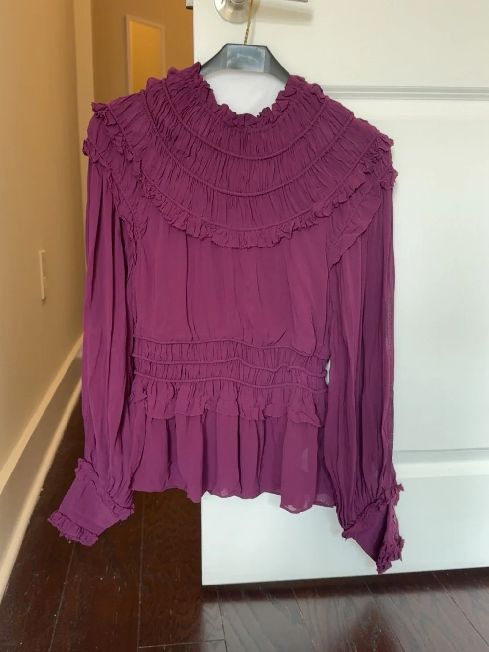 FARM Rio Purple Ruffle Peplum Blouse - Picture 8 of 16